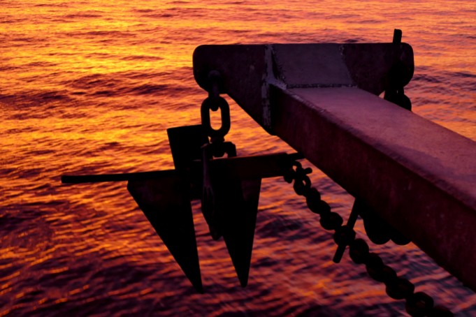 Anchor at sunset